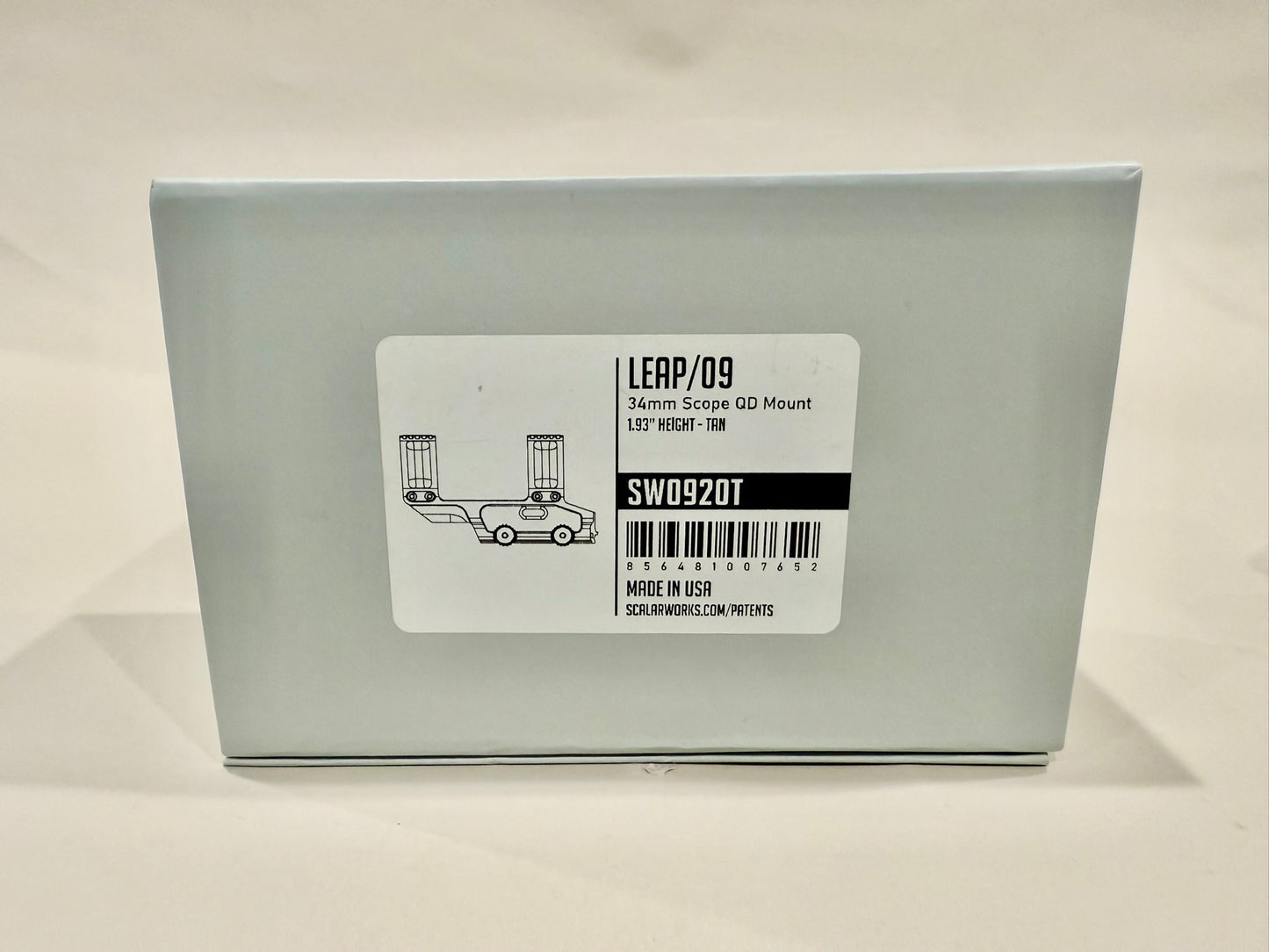 Scalarworks LEAP/09 SW0920T Quick‑Detach Scope Mount (34 mm, 1.93″, Standalone, Tan)