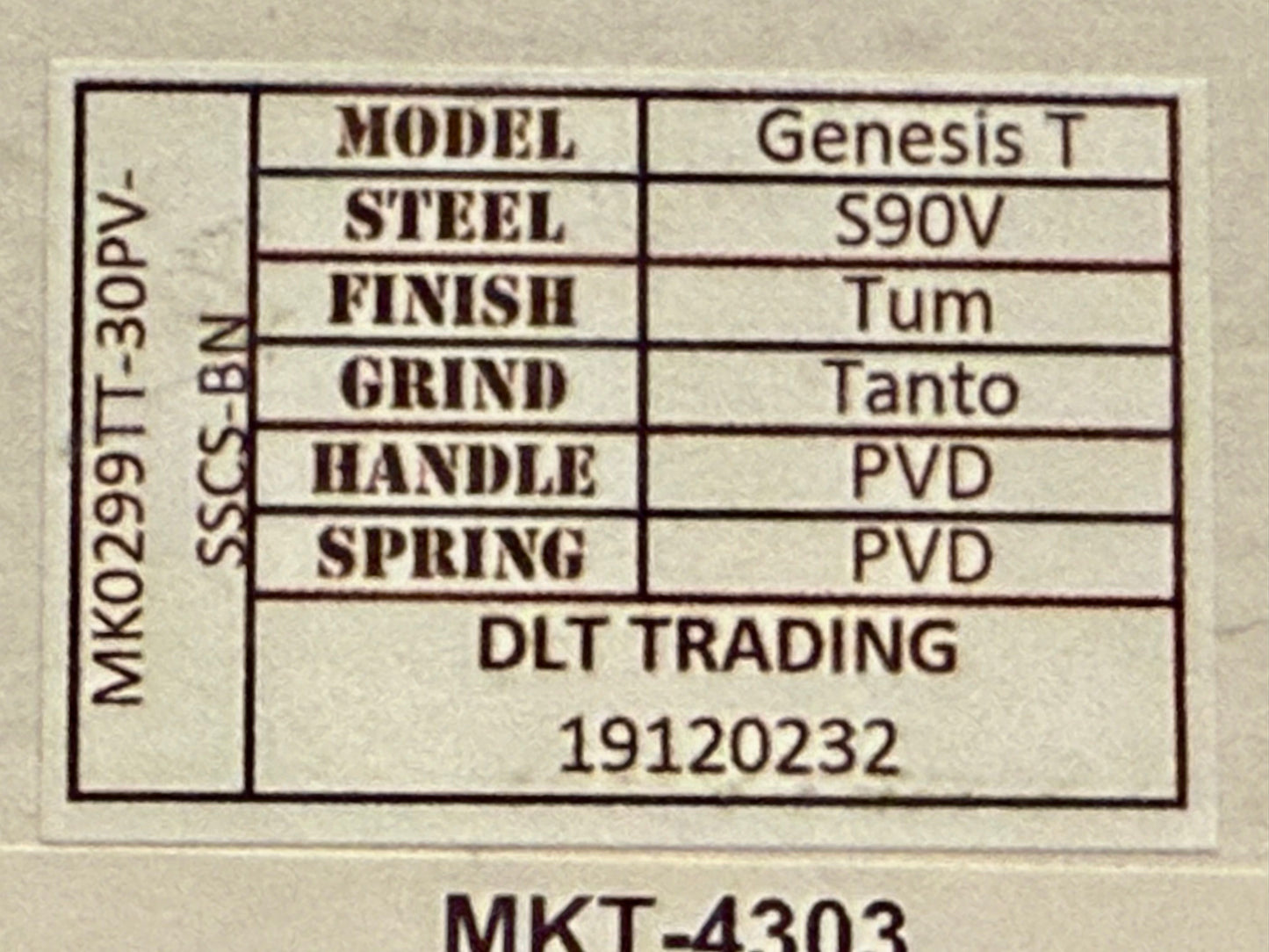 Medford Praetorian Genesis T Tumbled Tanto S90VN