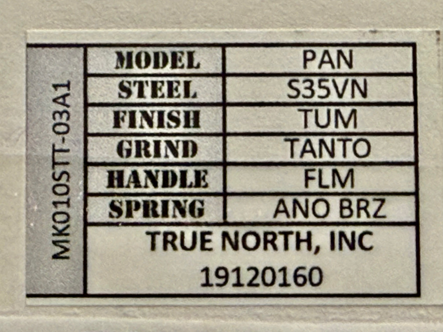 Medford Panzer Tumbled Tanto S35VN