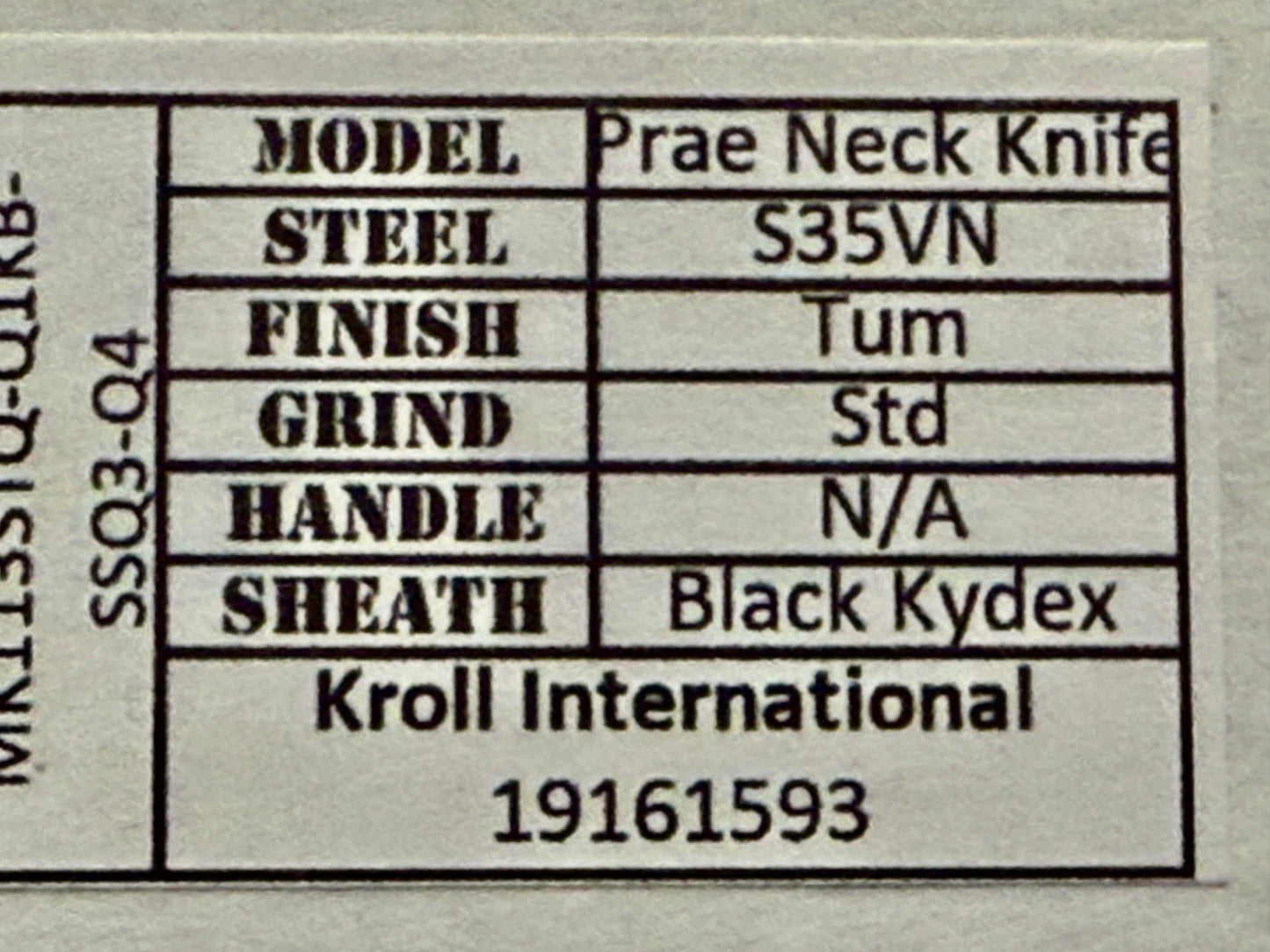 Medford Neck Knife Tumbled Standard S35VN