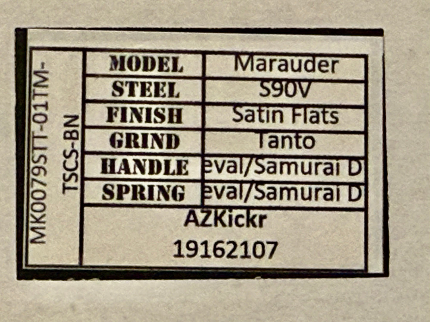 Medford Marauader (full) Satin Tanto S90V