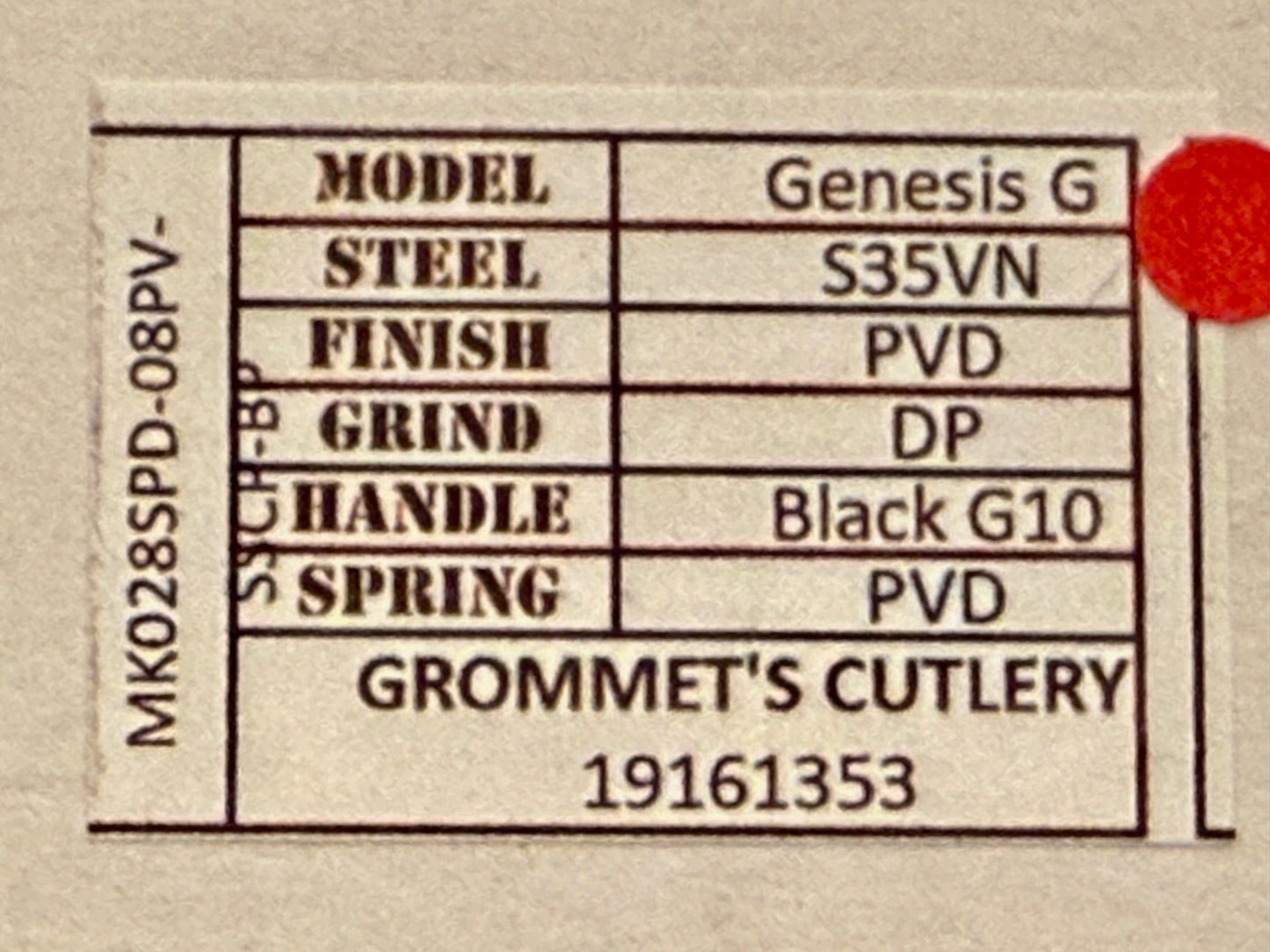 Medford Praetorian Genesis G Black PVD Drop Point S35VN