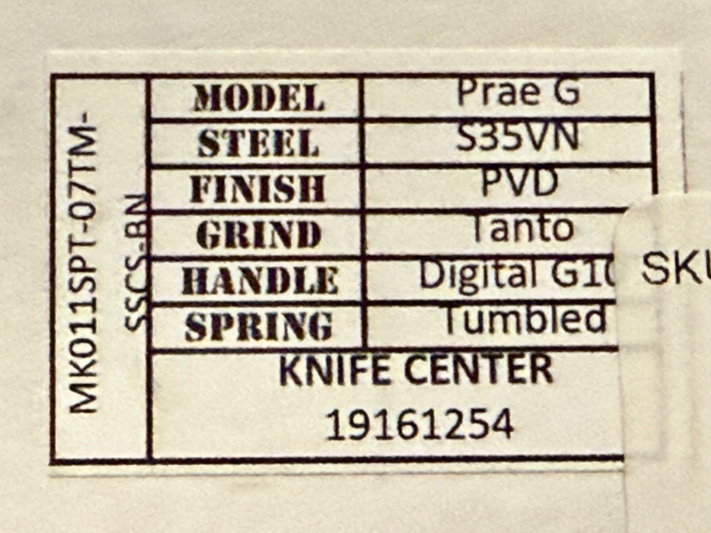 Medford Praetorian G Black PVD Tanto S35VN