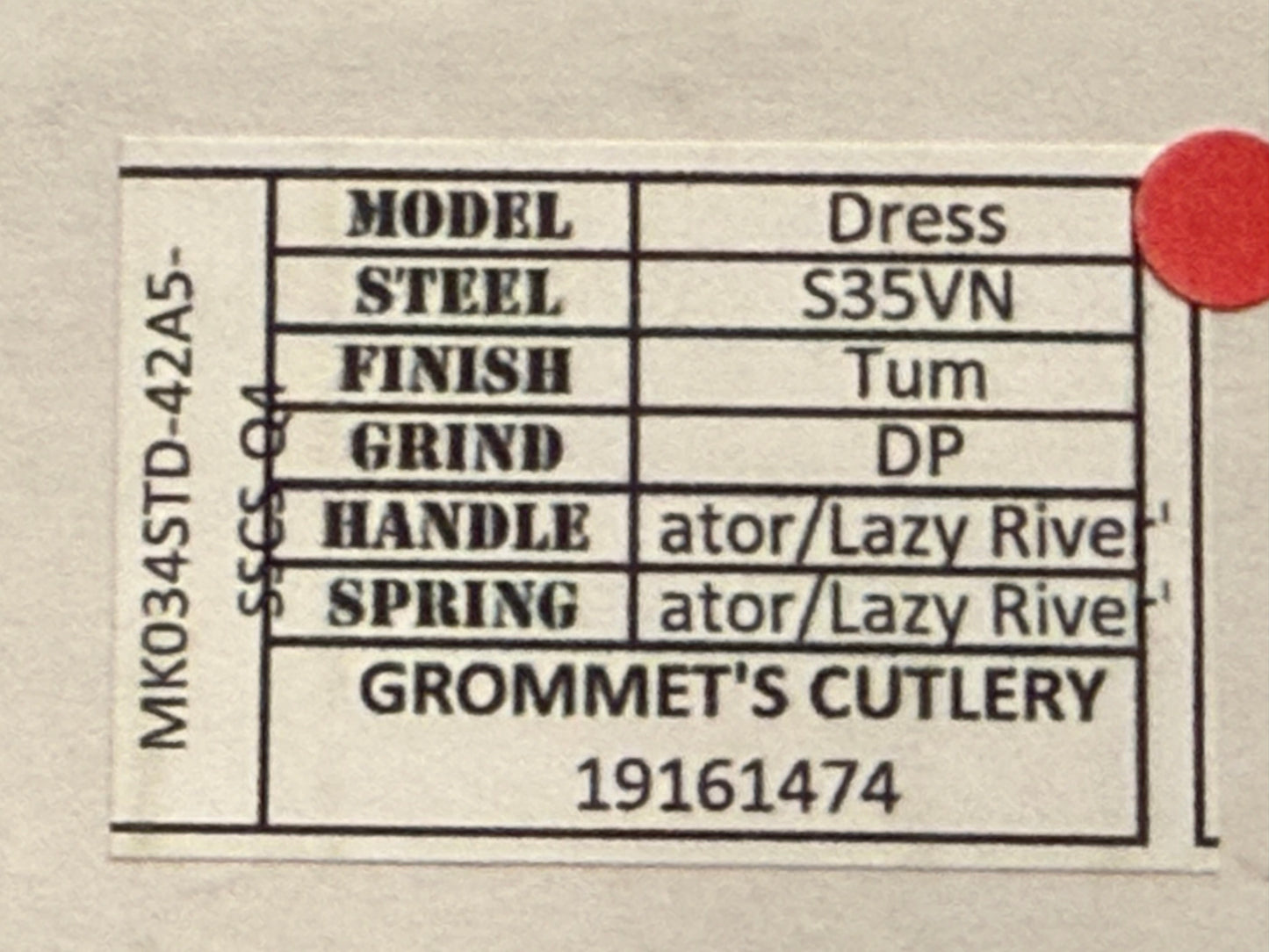 Medford Dress Maurader Tumbled Drop Point S35VN