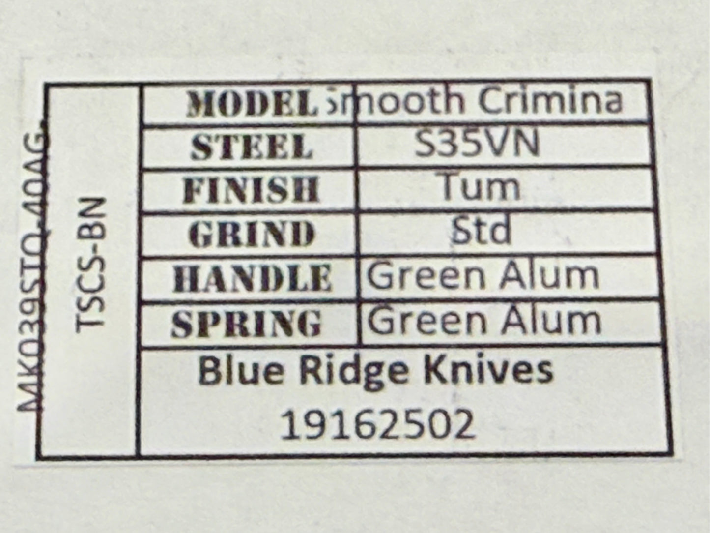 Medford Smooth Criminal Tumbled Drop Point S35VN