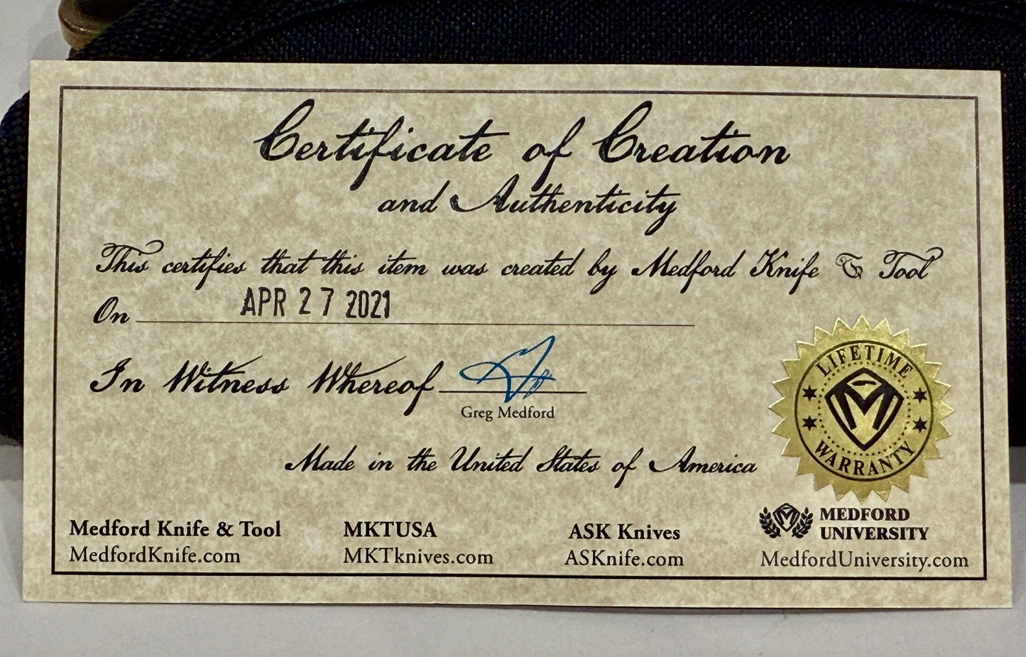 Medford 187 Flipper PVD Standard D2