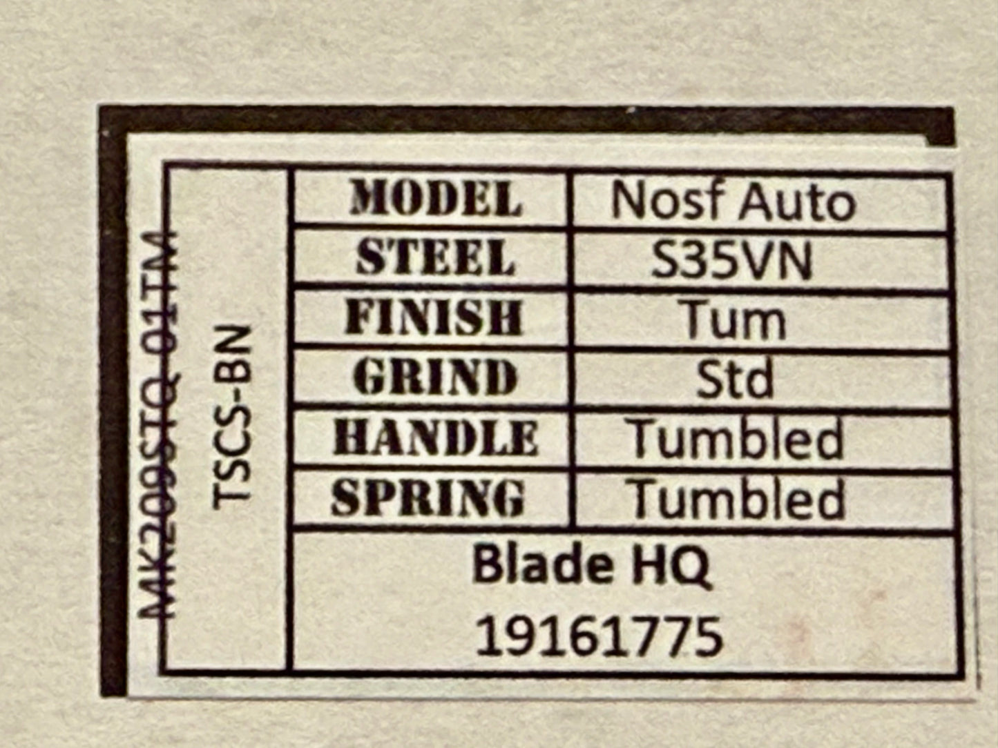 Medford Nosferato Tumbled Standard S35VN