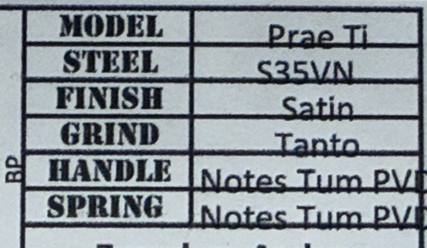 Medford Praetorian Ti Satin Tanto S35VN