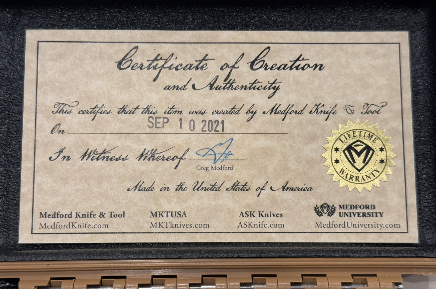 Medford Praetorian Ti Satin Drop Point S35VN