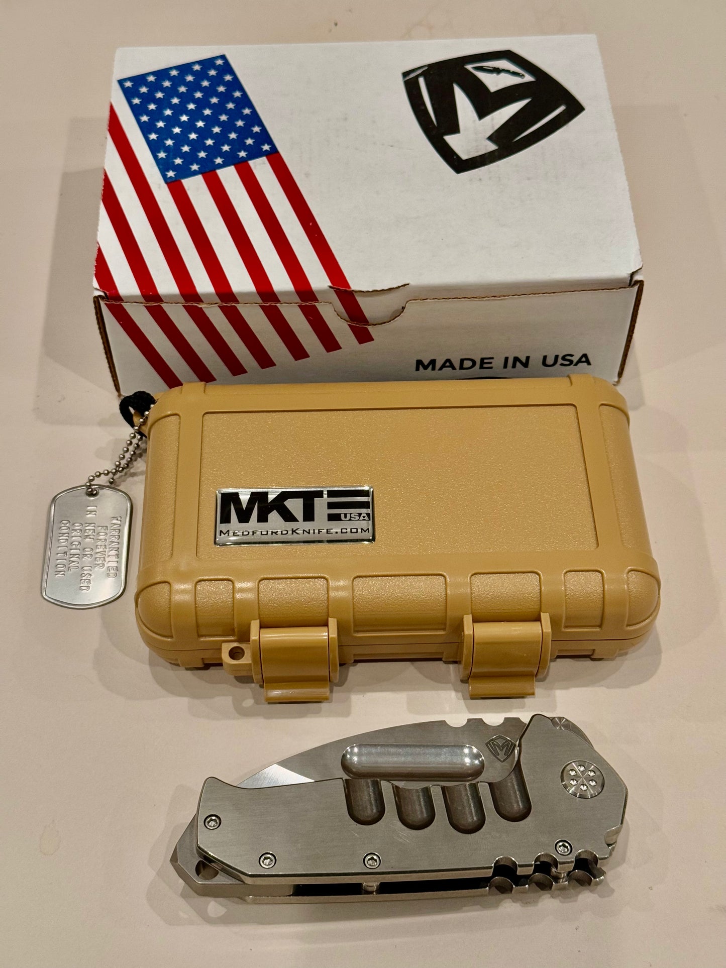 Medford Praetorian Ti Satin Drop Point S35VN