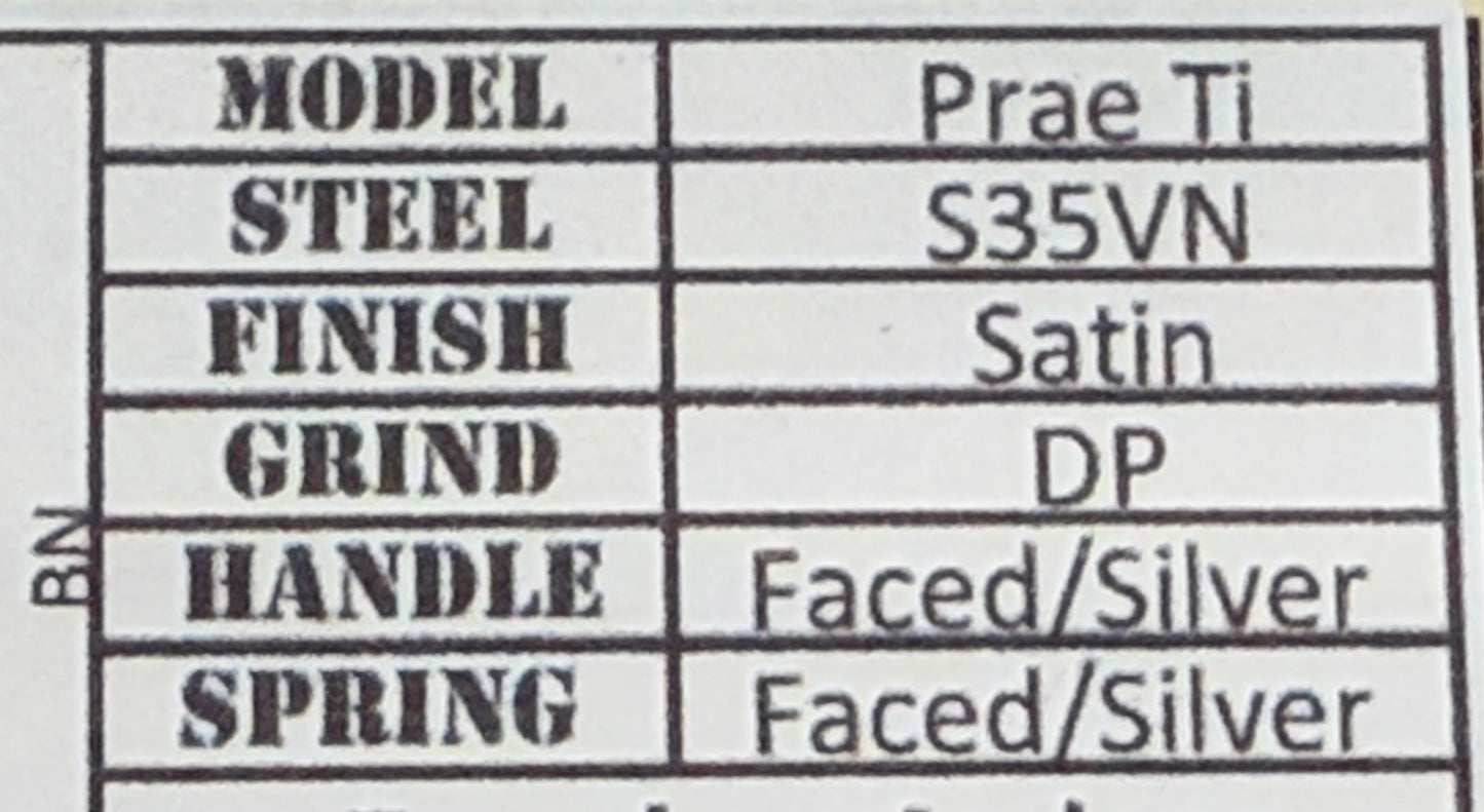 Medford Praetorian Ti Satin Drop Point S35VN