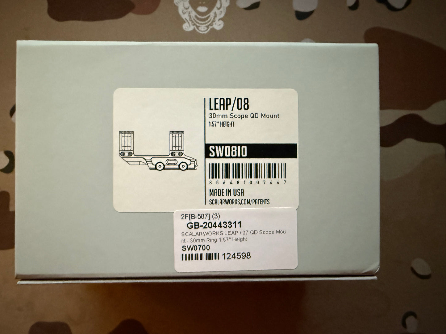 Scalarworks LEAP/08 SW0810 Quick‑Detach Scope Mount (1.57″, Standalone)